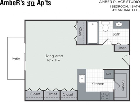 Studio apartment floor plan layout